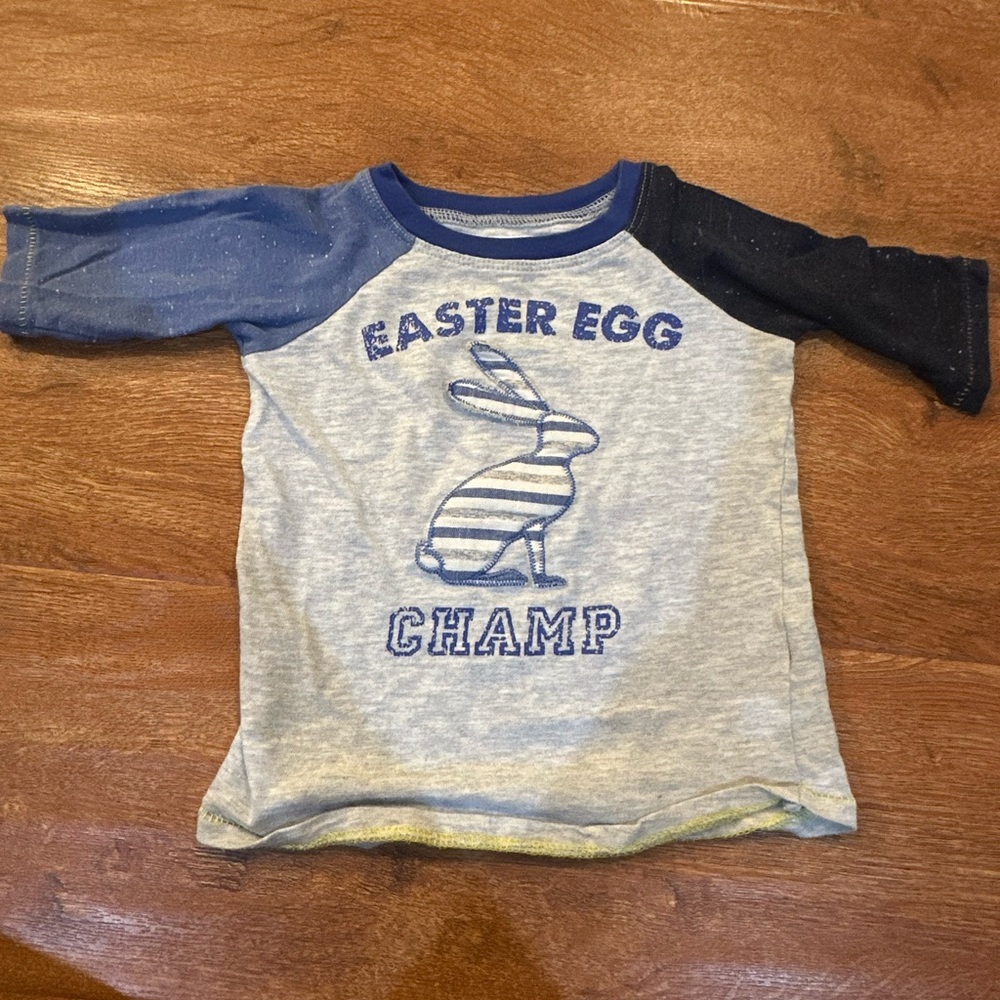 Mud Pie Blue Easter Egg Champ Kids Shirt